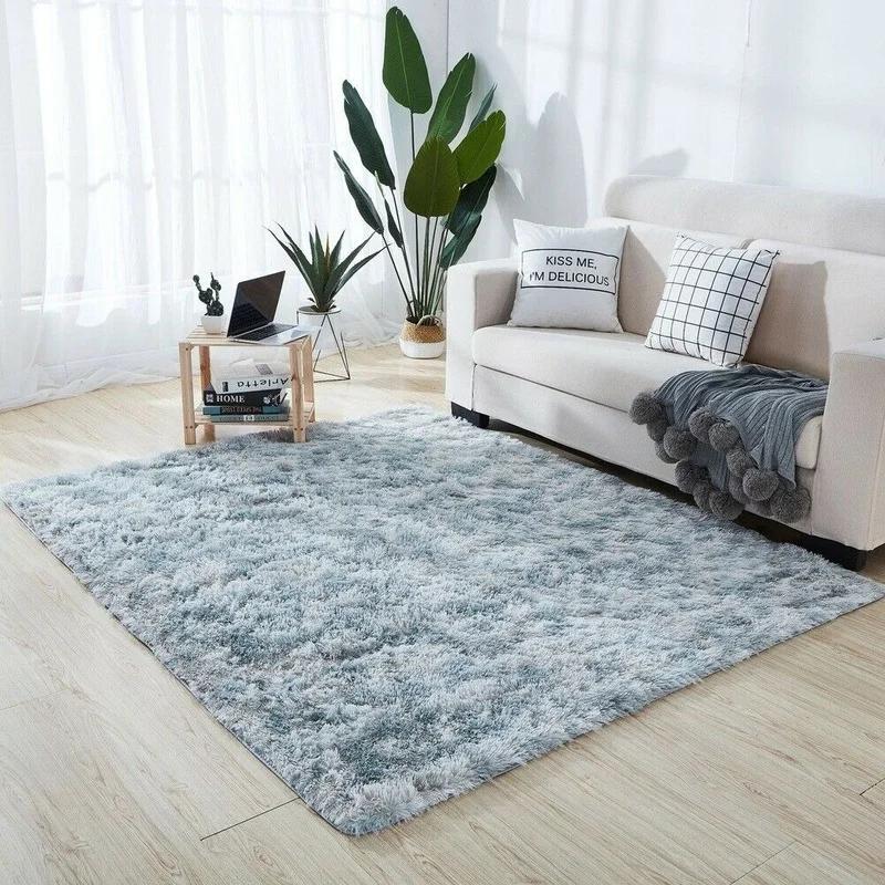 Rainbow Colorful Carpet Fluffy Rugs Tie Dyeing Soft Plush Shag Area Rug Anti-Slip Carpets For Living Room Bedroom Floor Mats