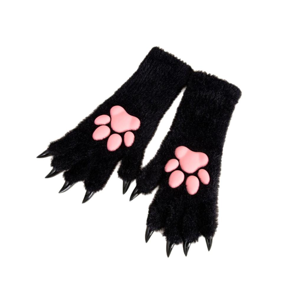Grenzüberschreitende Halloween Cosplay Warme Plüsch Katzenpfoten-Handschuhe - Cartoon Kätzchen Fursuit
