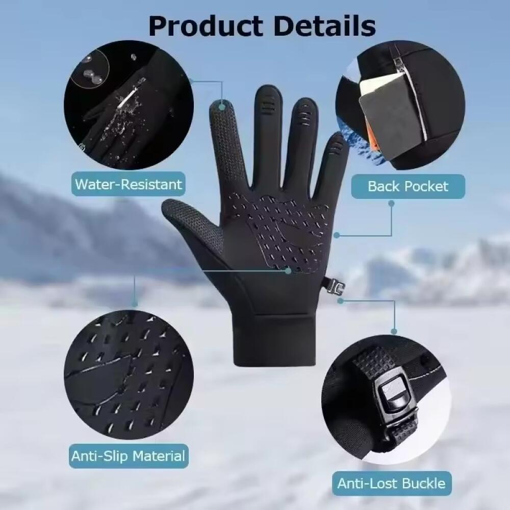 Winter Men's Women's Warm Gloves Windproof Waterproof Touchscreen Gloves Outdoor Sports Cycling Fishing Skiing Running Gloves
