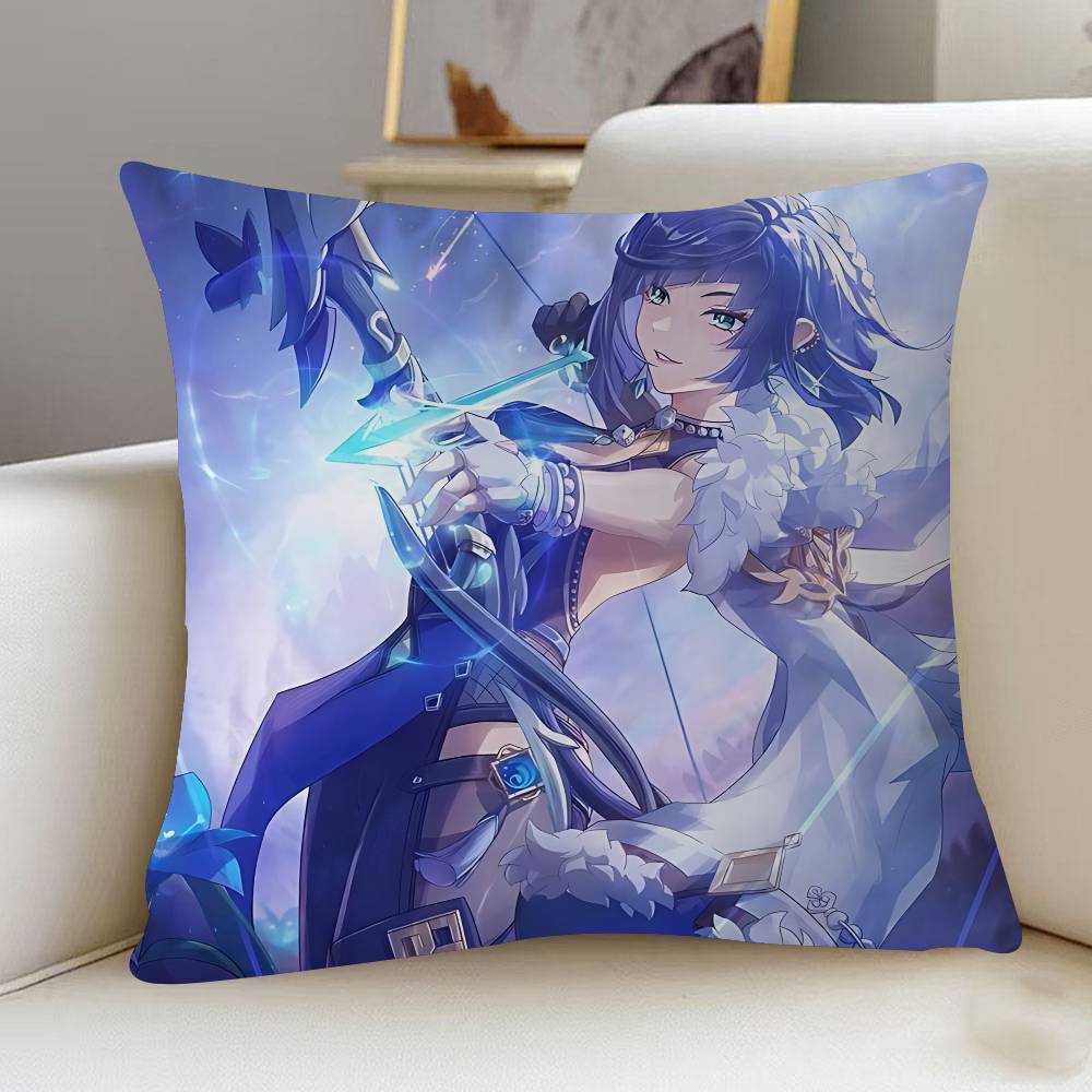 Yelan Anime Pillow Cover Design Cushion Cover Decor Holiday Decorati