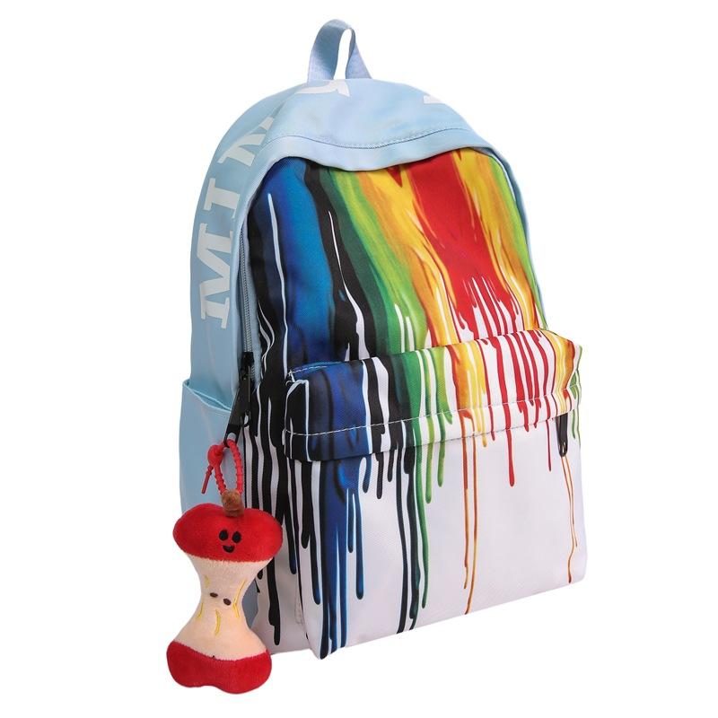 

2025 осінь новий рюкзак корейська версія мода принт графіті велика місткість шкільний рюкзак для старшокласника тренд синій