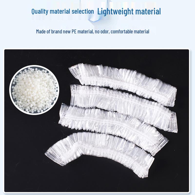 Transparent Disposable PE Plastic Bath Cap - Waterproof and Household-Friendly