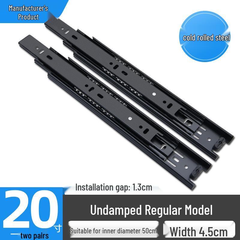 Stainless Steel Soft-Close Drawer Slides: Three-Section, Self-Opening, Silent Runners