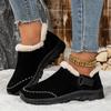 Plush Women's Cotton Shoes Warm Ankle Boots Cow Suede Flats Non-slip Winter Walking Casual Shoes Mother Shoes