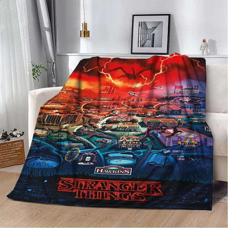 Custom Horror, Thriller 3D Printed T-The Unfamiliar Warm Flannel Blanket Living Room Sofa Camping Picnic Blanket Holiday Gifts