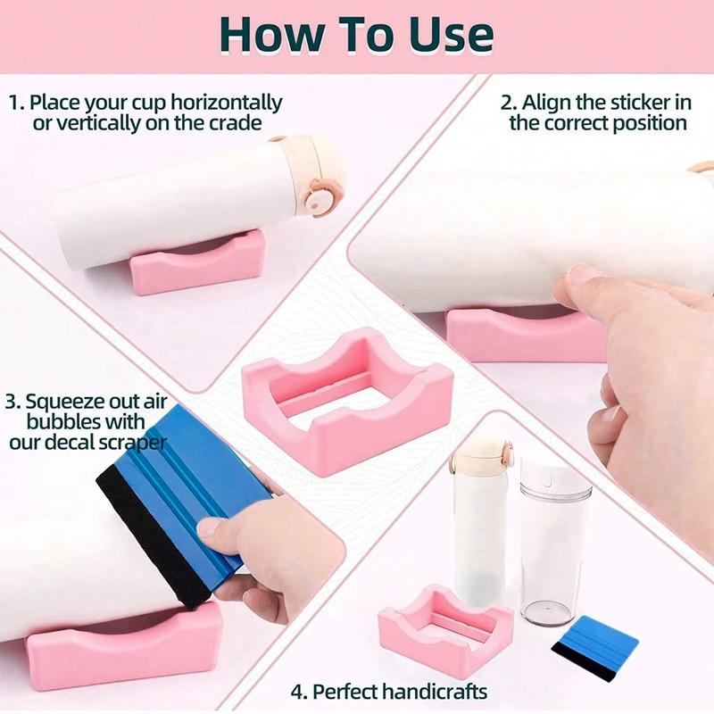 Silicone Cup Holder For Tumblers With Built In Slot Small Tumbler Stand Household Cup Cradle Non Slip Stable Desk Organizer