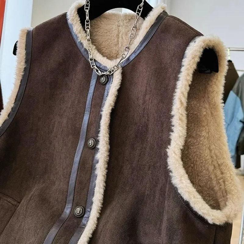 Vesta pro ženy Bavlna Podzim Zima Topy Nadměrná velikost Zesílená s fleecovou podšívkou Luxusní Ležérní Výstřih do V