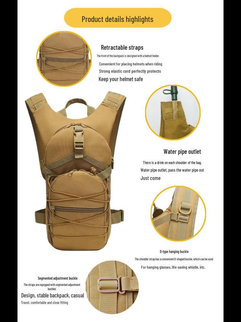 Taktisk Kamouflage Multifunktionell Cykelvattenväska Ryggsäck med Stor Kapacitet