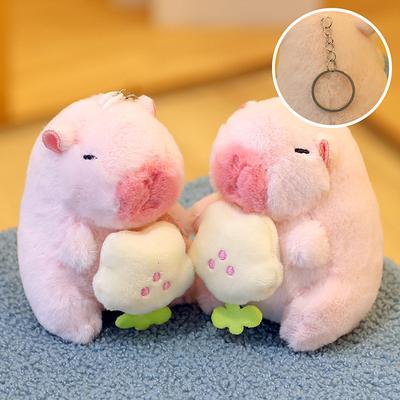 Capybara Plush Doll Cartoon Keychain Pendant Soft Stuffed Doll Backpack Pendant Car Bag Key Ring Decor Kid Gift Keychain