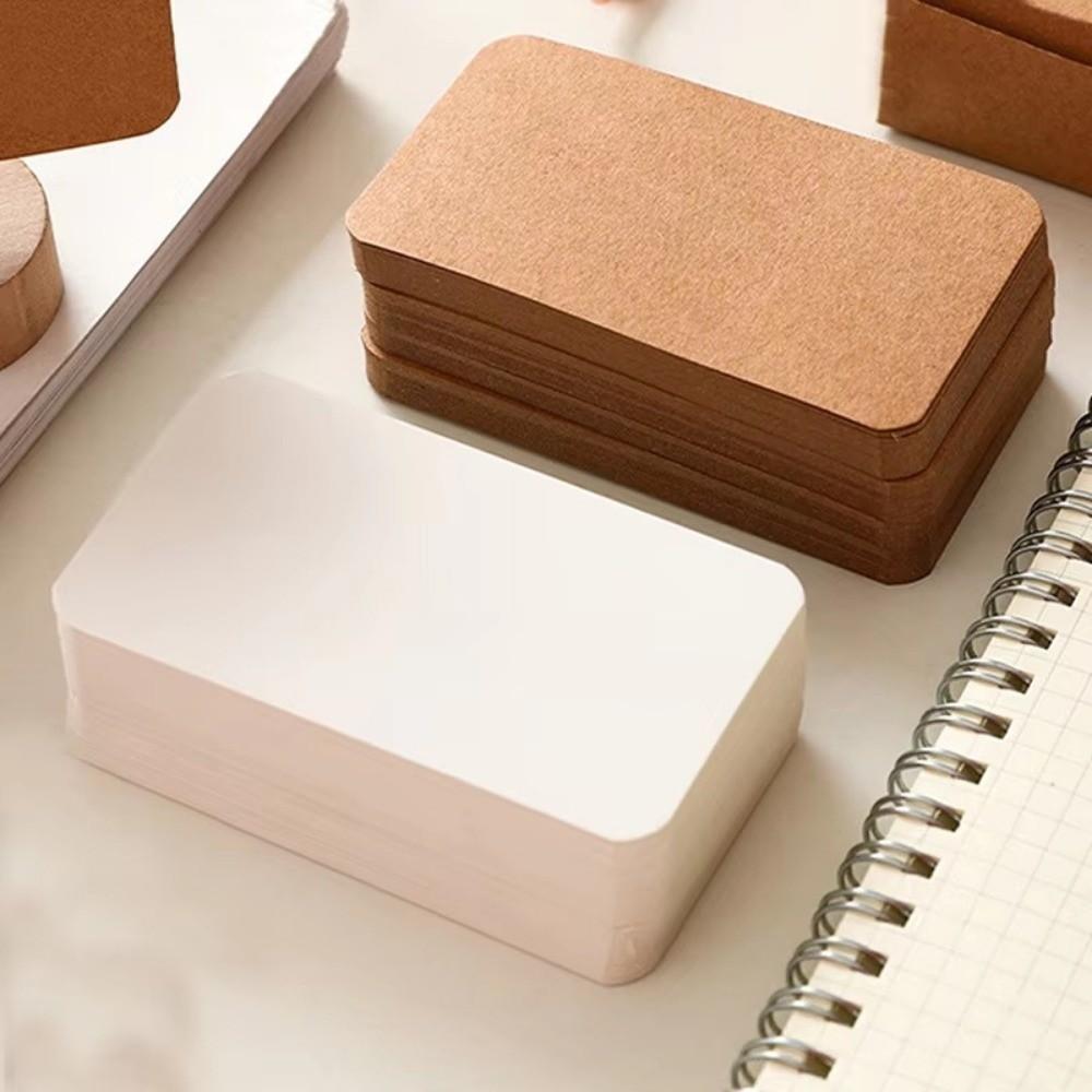 100pcs/box Kraft Paper Card Blank Business Card Message Thank You Card Writing Card Label Bookmark Learning Card
