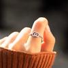 Elegant S925 Sterling Silver Zircon Ring - Women's Fashionable Interlocking Chain Design for Index Finger, European & American Style.