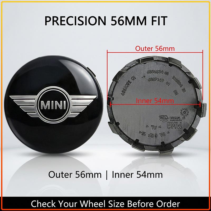 4Pcs 56MM Emblem Car Wheel Center Hub Cap Rim Cover Waterproof For MINI Cooper One S Clubman R50 R53 R56 R60 F55 F56 R57 R58 R59