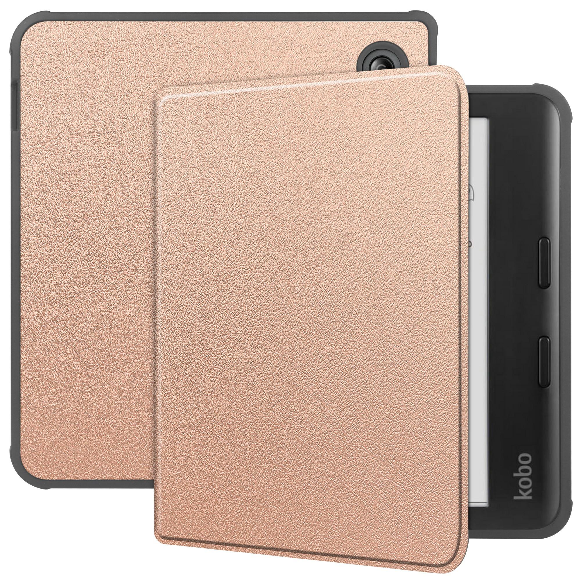 

Для Kobo Libra Colour Чохол PU Шкіра+ТПУ Обкладинка для електронної книги Підтримка Автоматичного Пробудження/Сну Rose Gold
