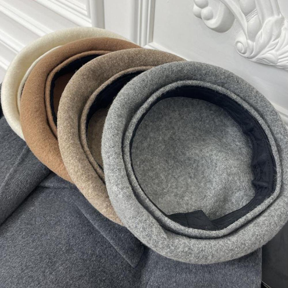 2025 Autumn Winter Women Wool Berets for Elegant Lady Versatile Female Painter Hats Solid Color Fashion Decorative Vintage Cap