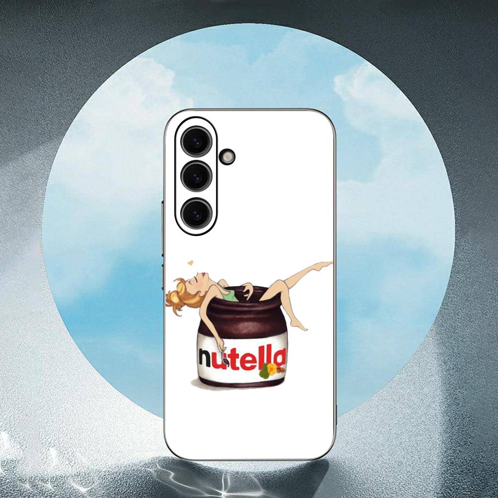 Chocolate Nutella Luxury Black Phone Case For Samsung Galaxy S23 S24 S25 Ultra S22 Plus S21