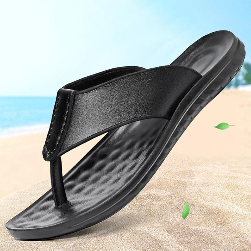 New Summer Beach Slippers Men Flip Flops Top Quality Antiskid Beach Sandals Male Fashion Men's Casual Flats Platform Flip Flops