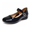 Round Head Single Shoes Women's Spring and Summer Shallow Mouth Flowers One-word Buckle Mary Jane Shoes Flat Four-season Shoes