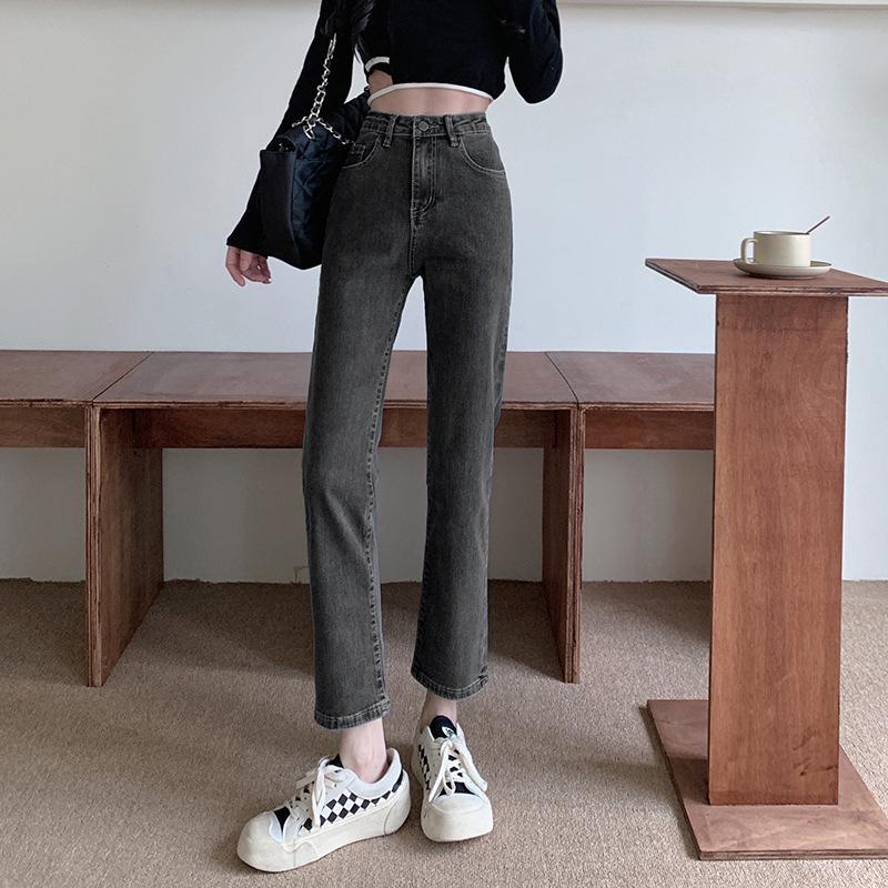 

Women s High Waist Slimming Stretch Jeans - Autumn/Winter 2022 Cropped Straight Leg Pants M