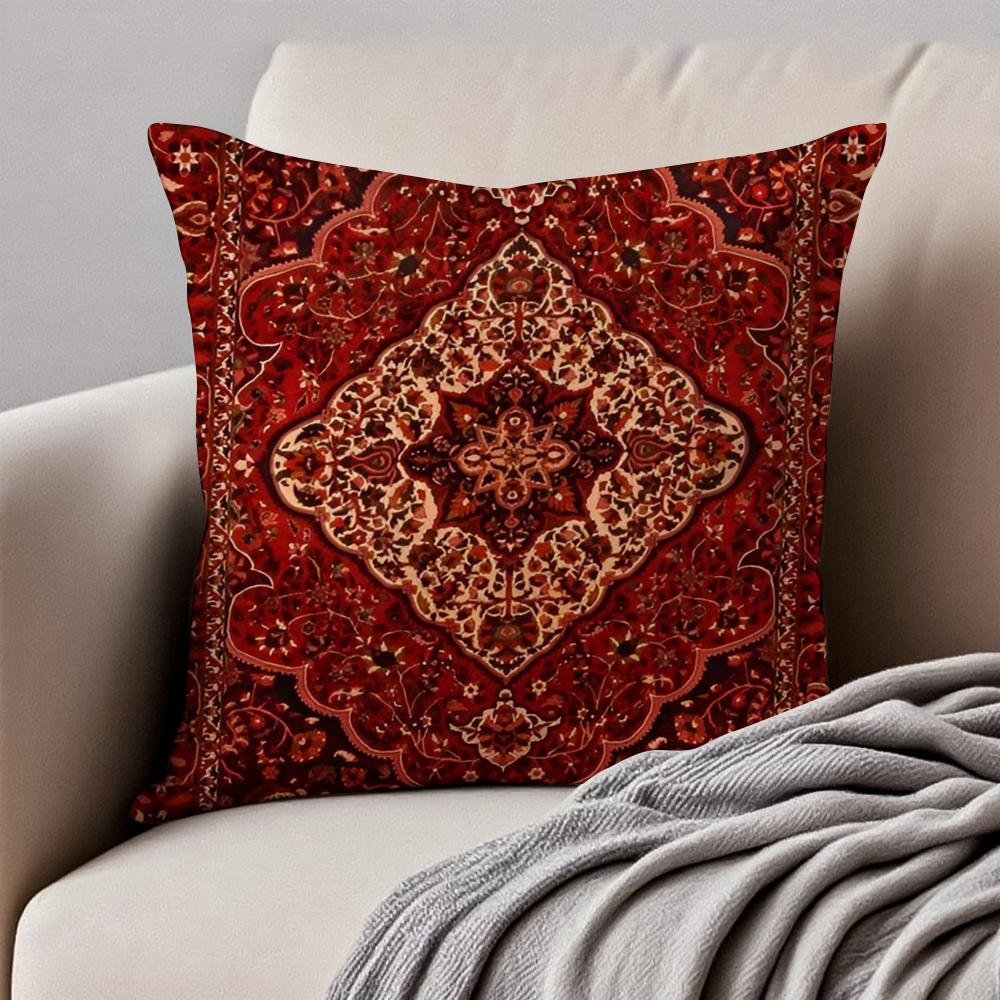 Vintage Navaho Turkish Kilim Pattern Art Cushion Cover Pillowcase Antidustmite Invisible Zipper Short Plush Sofa Cushion