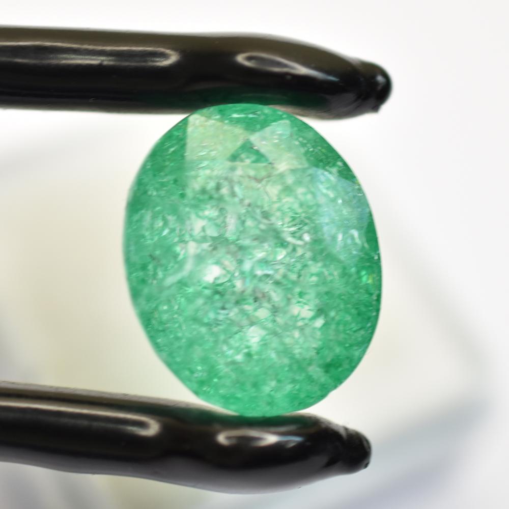 Natural Green Emerald Loose Gemstone 20.30 Ct Oval Cut for Jewelry Making and Gem Collections