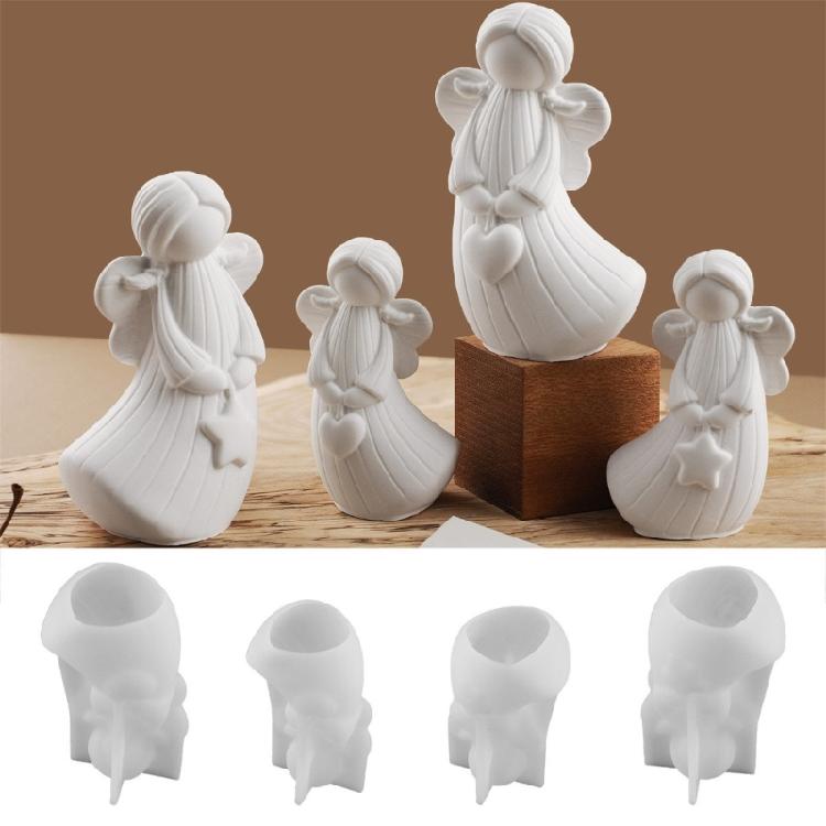 Angel Wing Statue Silicone Candle Molds Food Grade Silicones Mould Easy Demodling for Epoxy Resin Candle Soap Making