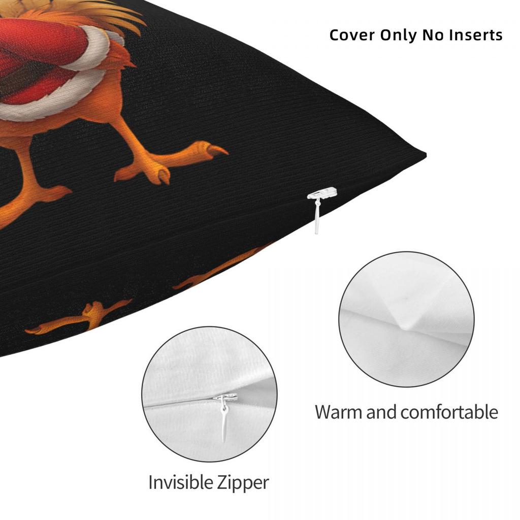 Funny Rooster F-Caw-F Santa Chicken F-Caw-F Christmas Pillow Case Morden Pillow Cover Soft Printed Cushion Cover Pillowcases