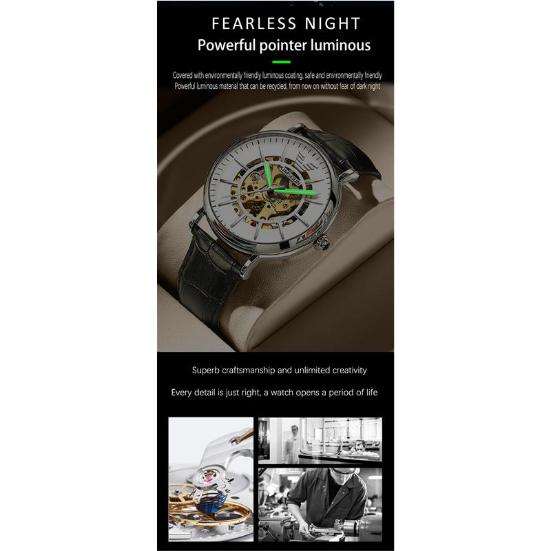 KIMSDUN Watch Men's Top Brand Luxury Clock Men's Automatic Mechanical Table Hollow Watch High-end Waterproof Business Men's Watch