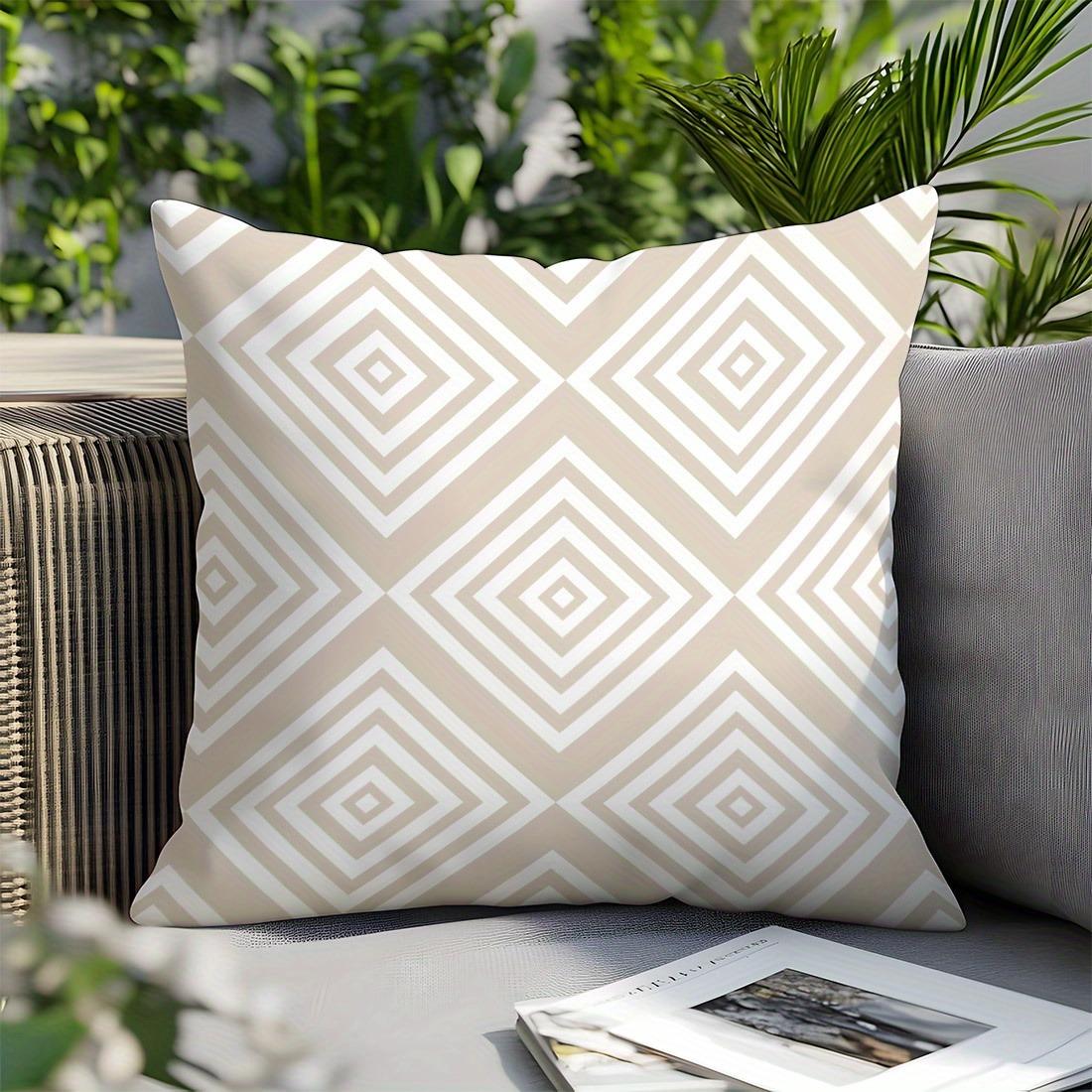 1 шт., наволочка с геометрическим узором и принтом в цвете молочного чая 40x40cm/16x16inch