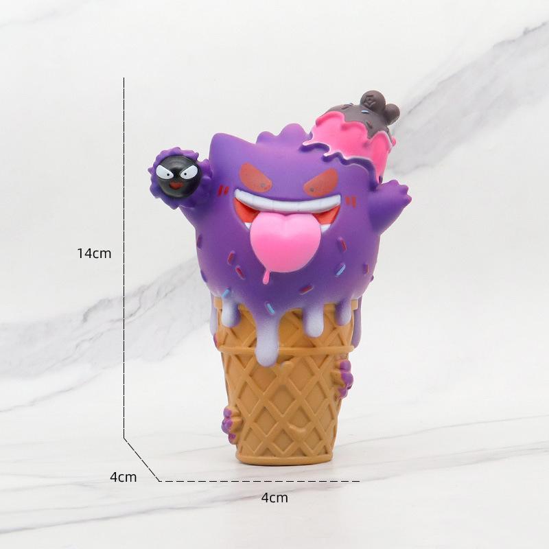 1 Piece Anime Ice Cream Pikachu Pokemon Figure Model Gifts Collectible Figurines for Kids About 15cm