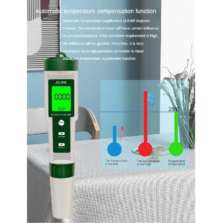 10 in 1 pH Meter Water Tester High Precision Test TDS/PH/EC/H2/ORP/Fertility/Salinity/S.G/Resistivity/Temperature For Aquarium