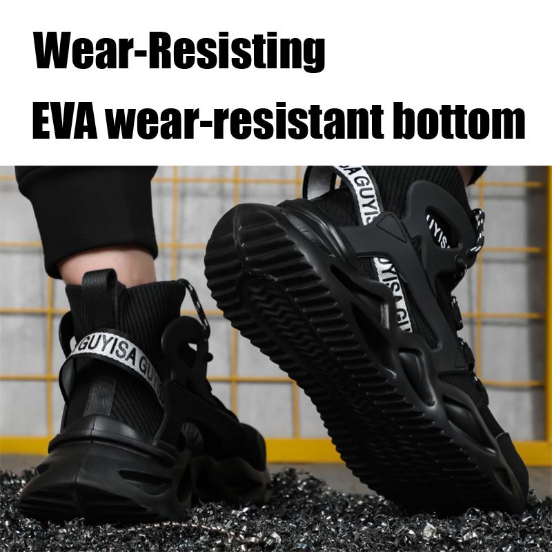 Încălțăminte de protecție a muncii, încălțăminte de lucru pentru bărbați anti-zdrobire, rezistentă la perforare, pătrunzătoare, pantofi de lucru înalți, ușoare, rezistenți la uzură și siguri
