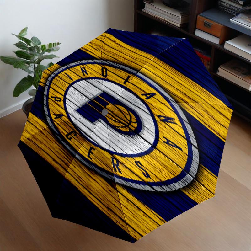 Pacers Basketball Team Umbrella 8-Frame for Travel, Camping, Casual Lightweight Portable Umbrella, Essential for Every Family Holidays Gift