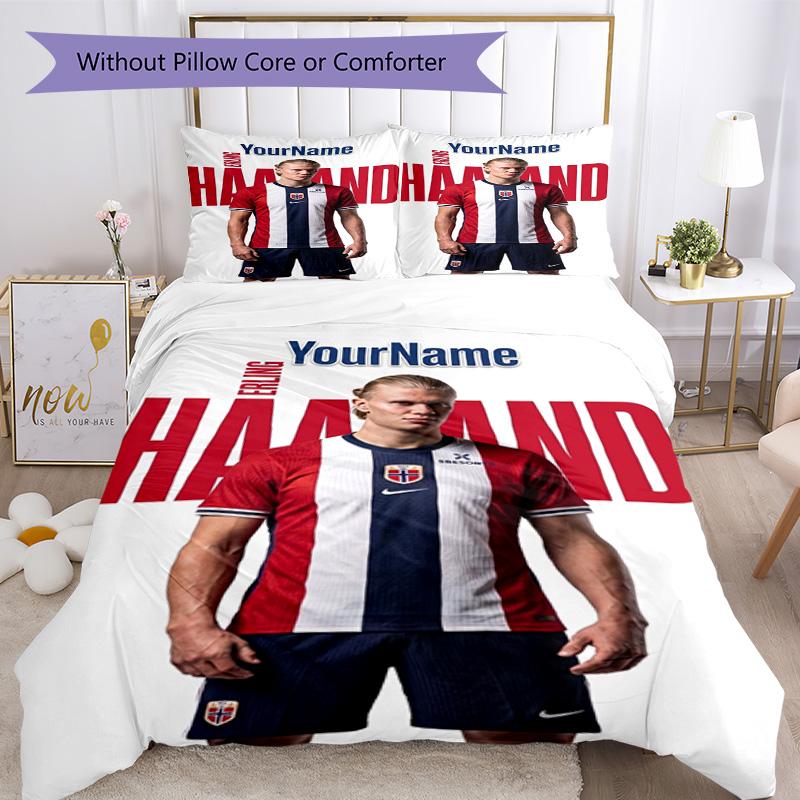Haaland 239 Customize your name Bedding Set Breathable Duvet Cover with Pillowcases Home Decoration Birthday Gift