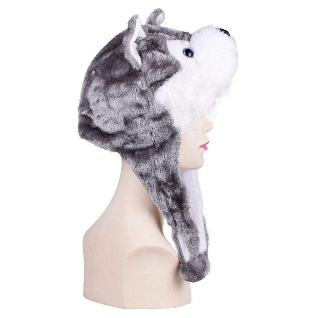 Jixin4you Animal Hat, Christmas Cosplay, Plush Kigurumi Costume, Cow, Tiger, Year of the Ox, Kids, Men, Women, Animal Headgear, Windproof, Cold