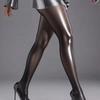 2 Stili Collant Neri Lucidi a Olio da Donna Vita Alta Elastici Trasparenti Leggings Collant Sexy a Olio di Cavallo