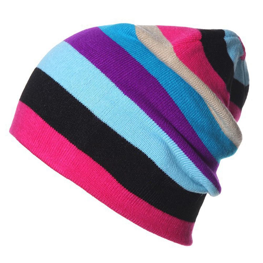 Unisex Outdoor Creative Colorful Knitted Hat Hip Hop Warm Hat Wool Cap for Cycling Skating