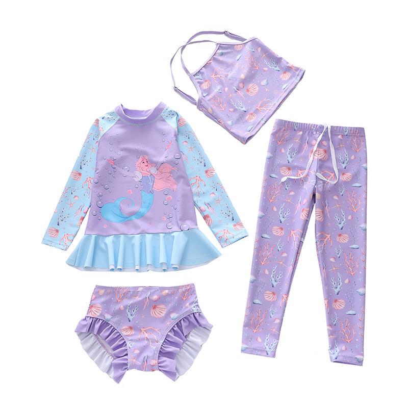 One-Piece Princess Skirt Swimsuit for Girls, CPC Certified, Medium & Large Kids