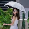 Women Lace Umbrella Double Layer Three-fold Windproof Female Princess Parasol Cute Sunscreen Anti UV Wedding Sunshade