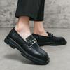 Fashion Slip on Casual men's thick soled leather shoes Classic British style Fashion Party Dance High quality loafers Luxury Hot