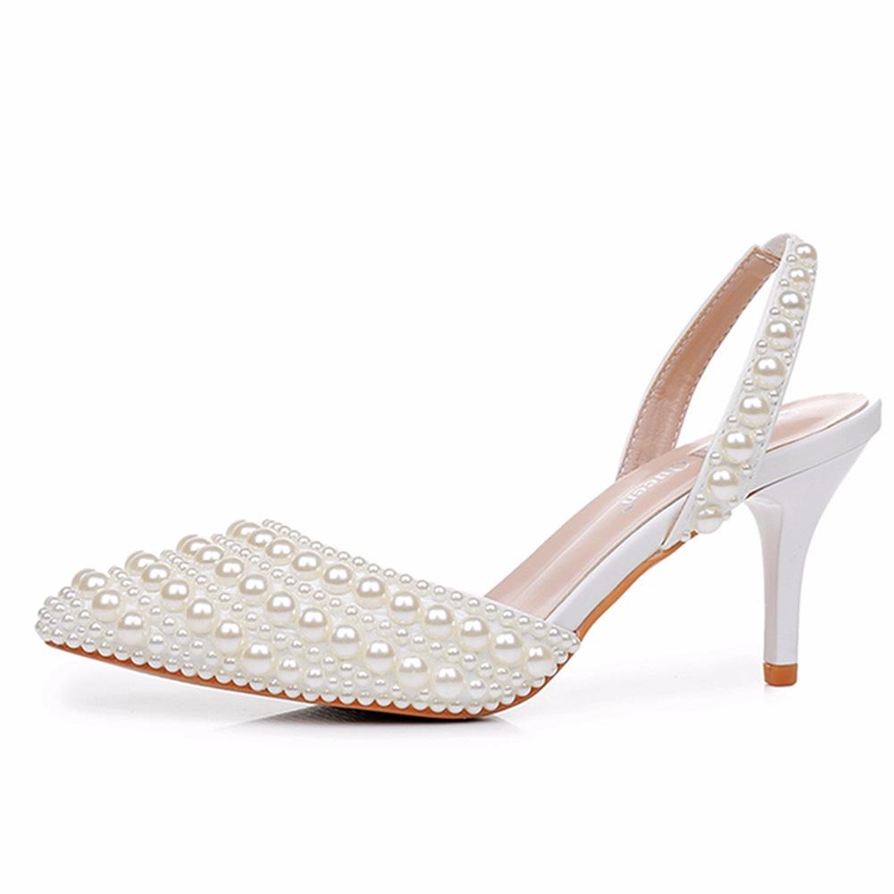 Modne buty plus size dla kobiet 35-43 Lato 7cm Obcas Party Wieczorowe Ślubne Sandały Codzienne Szpiczasty Nosek Damskie Obuwie