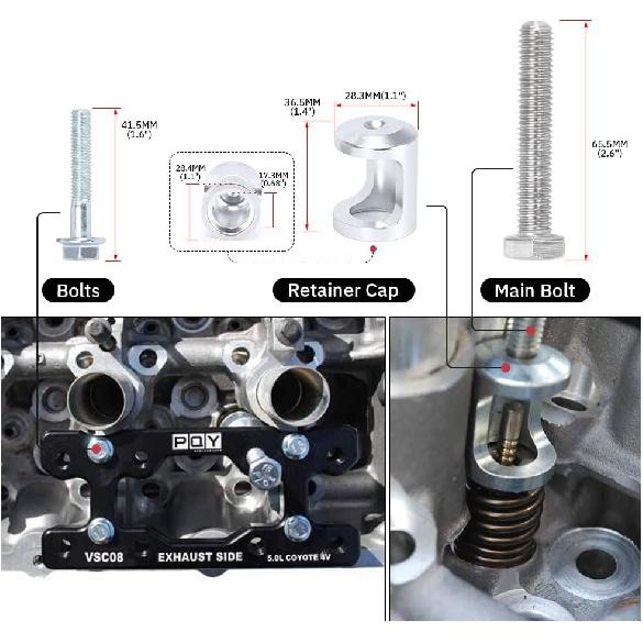 Engine Valve Spring Compressor Tool Compatible with Modular Ford F-150 5.0L Mustang Coyote 4 Valve Engine Trac Magnetic Screw Retainer Black