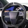 Hand Stitch Non-slip Car Steering Wheel Cover for Tesla Model 3 S X -2024 DIY Soft Suede White Stripe Car Interior