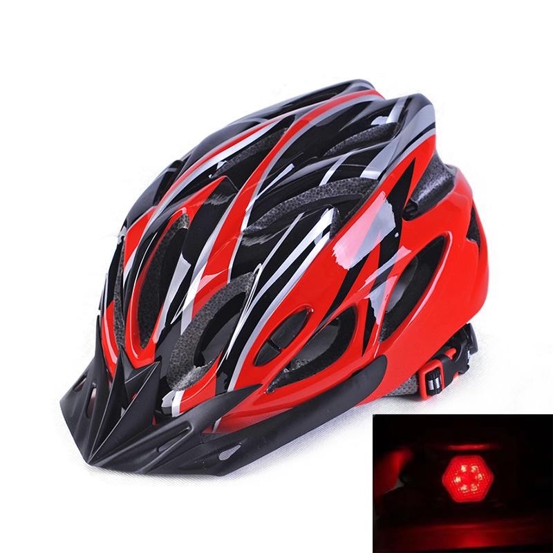 Bicycle helmet with tail lights, bicycle riding, mountain road bike helmet, integrated cycling cap