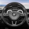 WFM1  Suitable for Skoda Breathable Leather Steering Wheel Cover with Segmented Quick-Release Design, Non-Slip and Durable, Octavia Rapid Kodiaq 
