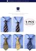 [HISDERN] Business Tie Set of 5, Stylish, with Pocket Square, Men's, Wedding, Yellow, Blue Stripe, Job Hunting, Brand, Gift T5-01