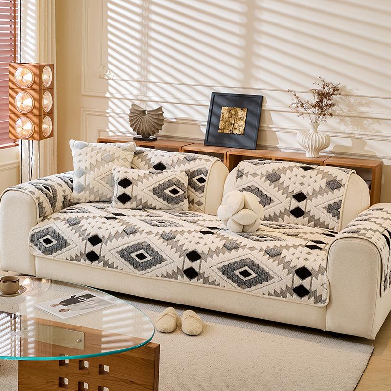 Bohemian Shu Cotton Velvet Sofa Cover – Anti-Scratch, Universal Style