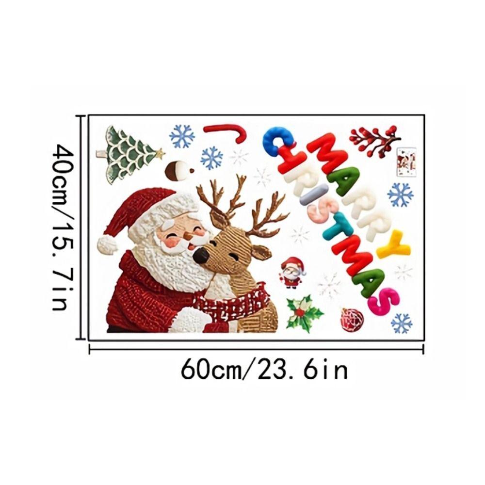 Snowflake PVC Christmas Window Stickers Reusable Whole Sheet Xmas Wall Sticker Electrostatic Christmas Window Decals Kids Room