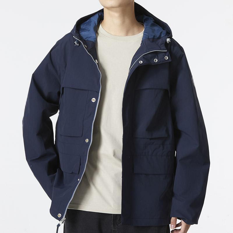 Timberland Solid Color Outdoor Sports Hooded Jacket Men Jackets Dark-Sapphire A69H5-433