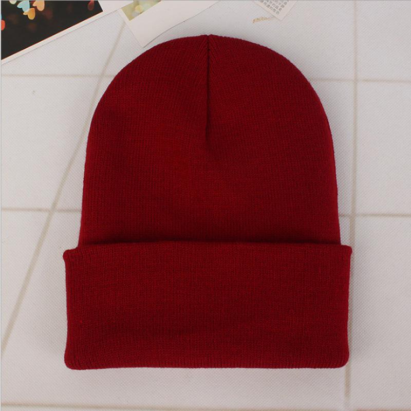 Unisex Fluorescent Acrylic Beanie – European and American Candy Color Knit Hat for Autumn and Winter