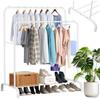 Metal Clothes Hanger Standing Hall Wardrobe Solid Shelf Large